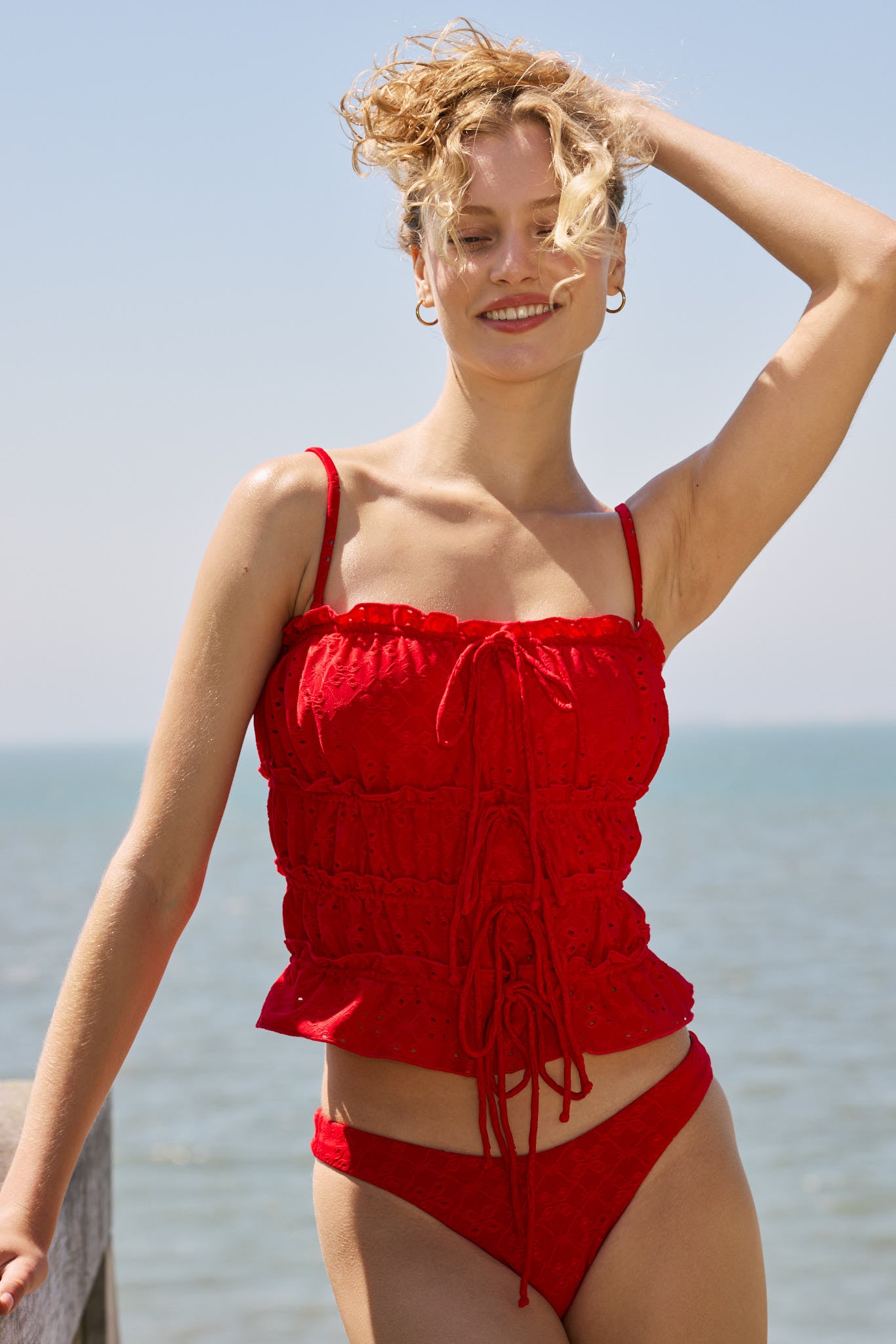 Cindy Tankini - Red Eyelet