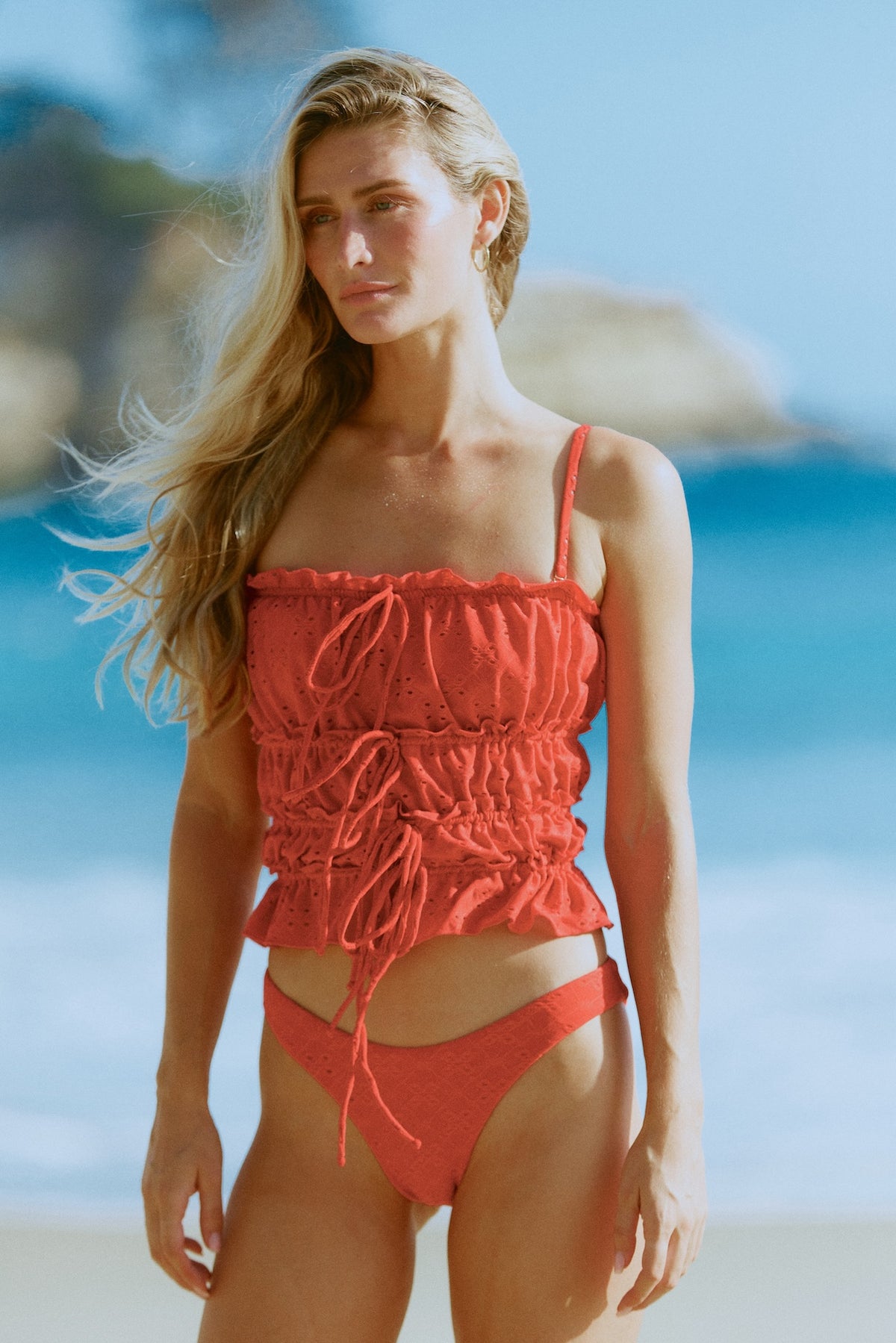 Cindy Tankini - Red Eyelet